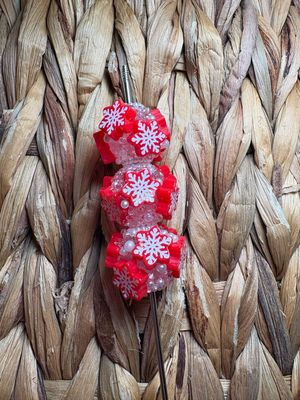 Red Snowflake Sugar Bead