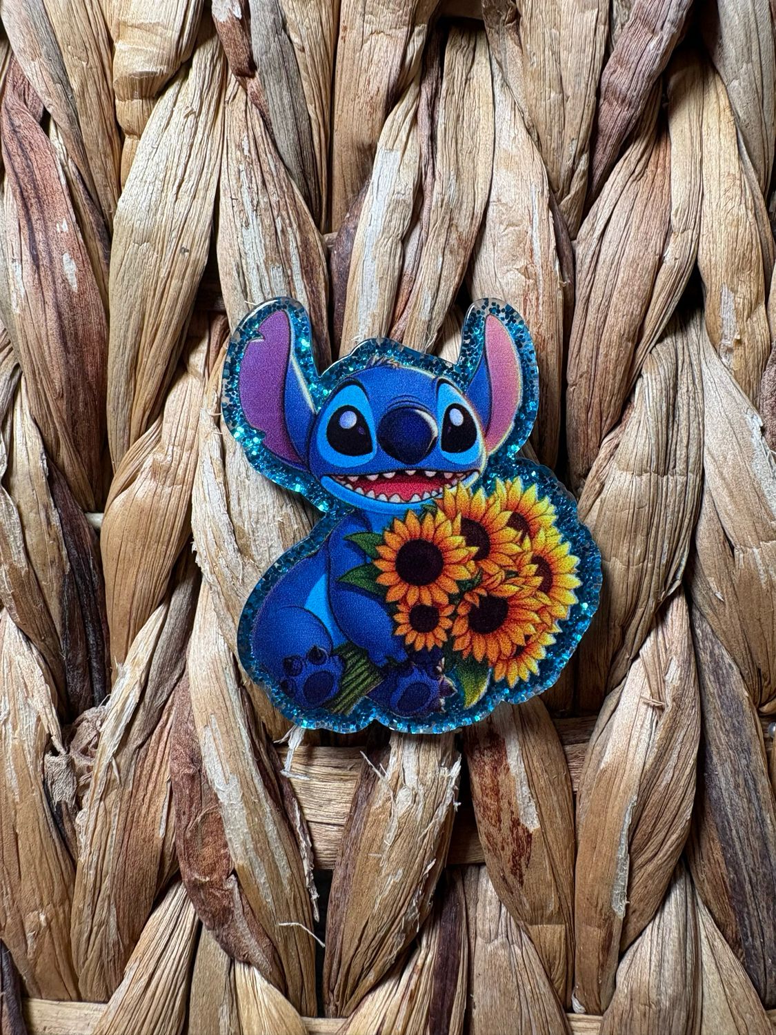 Stitch Sunflower Flatback Acrylic