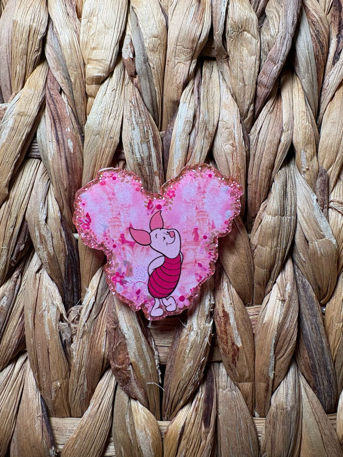 Piglet Heart Flatback Acrylic
