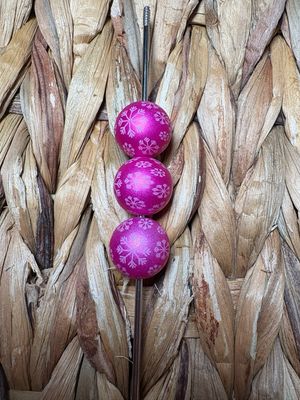 15mm Dark Pink Snowflake Bead