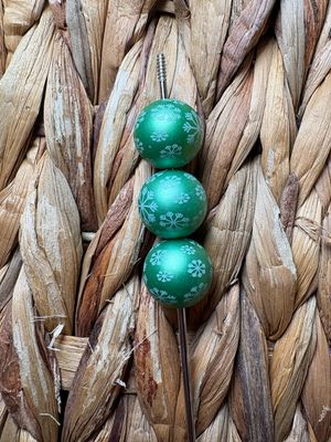 15mm Green Snowflake Bead