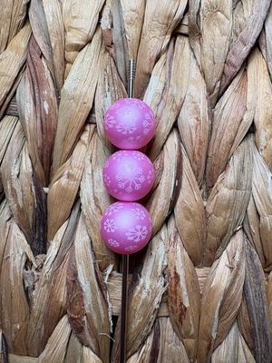 15mm Pink Snowflake Bead