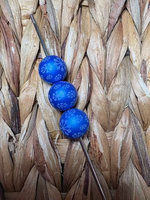 15mm Blue Snowflake Bead
