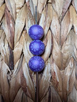 15mm Purple Snowflake Bead