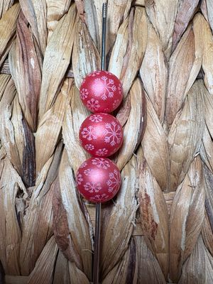 15mm Red Snowflake Bead