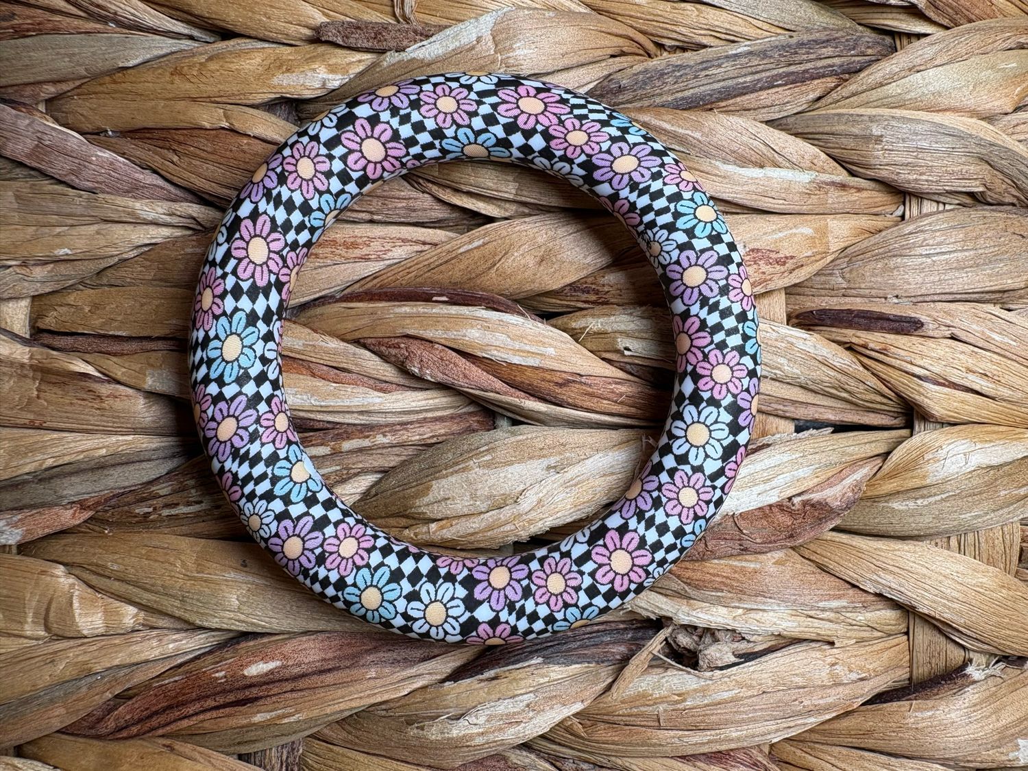 Plaid &amp; Flowers Silicone Ring