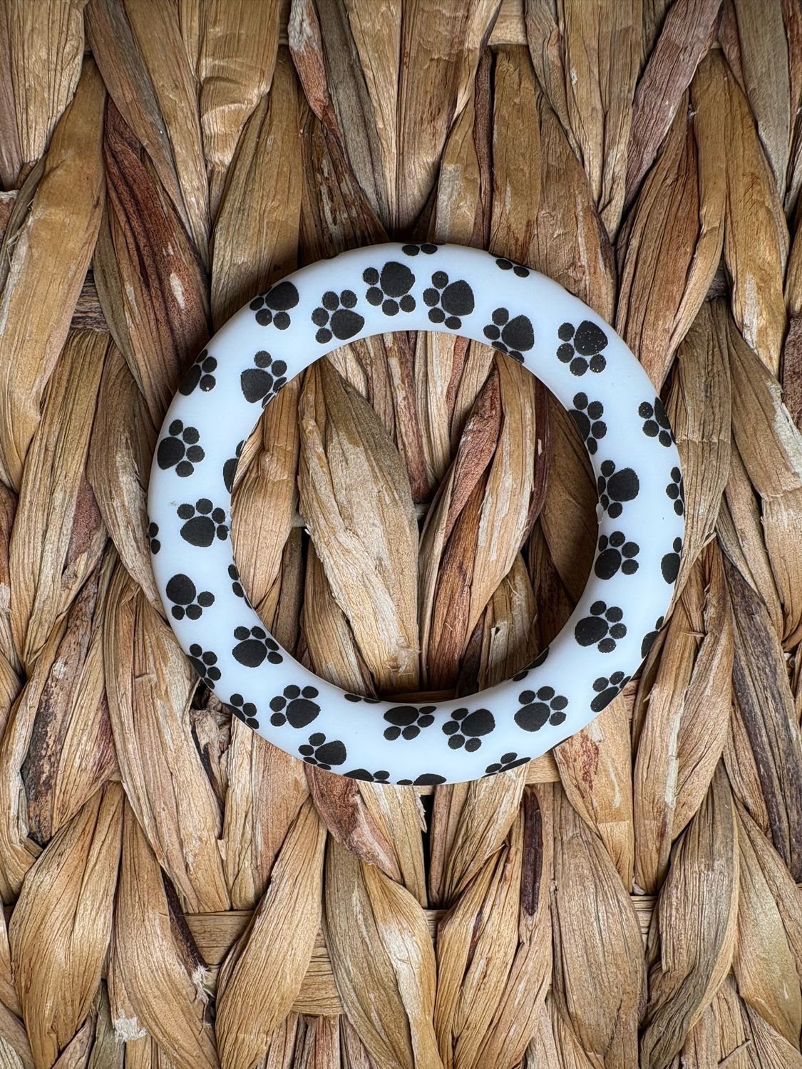 Paw Print (Black &amp; White) Silicone Ring