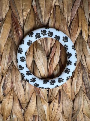 Paw Print (Black &amp; White) Silicone Ring