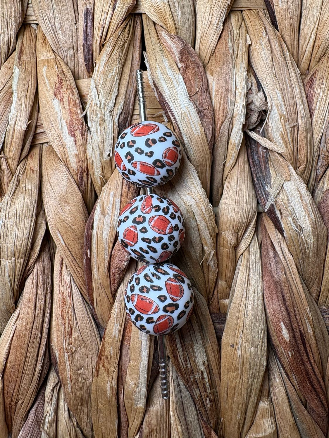 15mm Football Silicone Beads