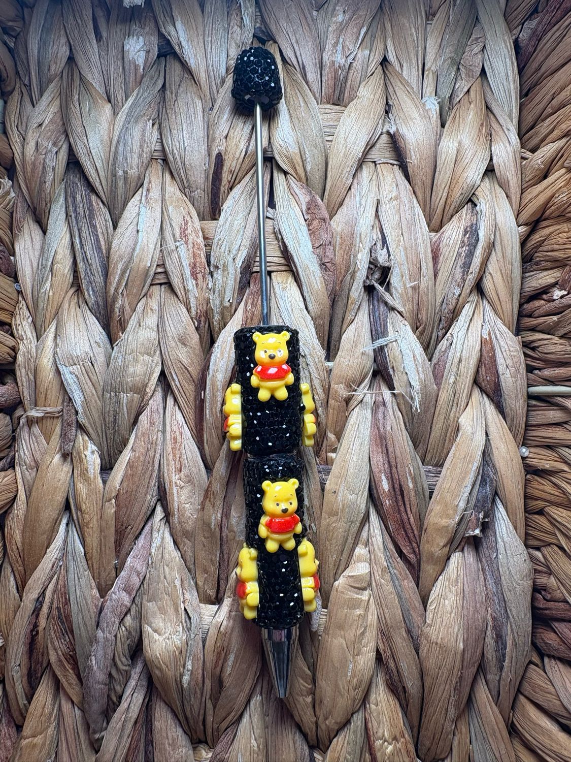 Winnie Black Rhinestone Pen