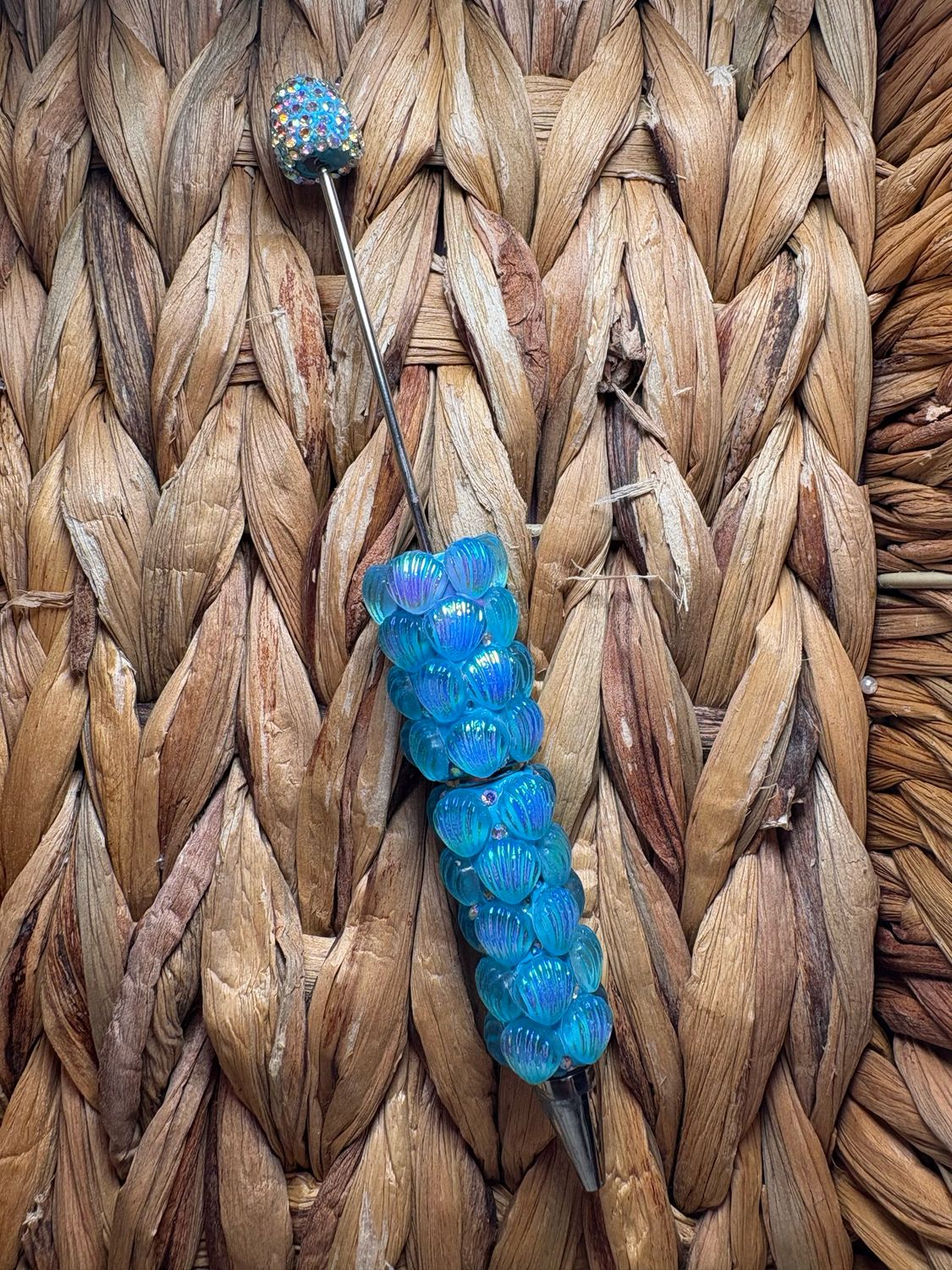 Blue Shell Beadable Pen