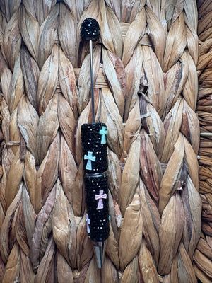 Color Cross Black Rhinestone Pen