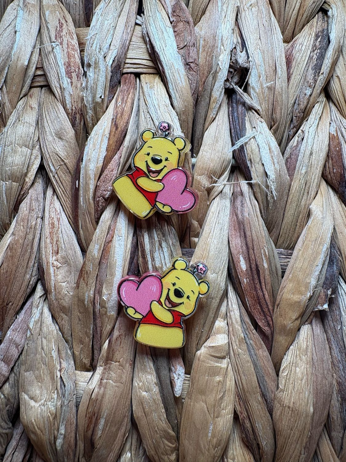 Honey bear Heart Acrylic Bead