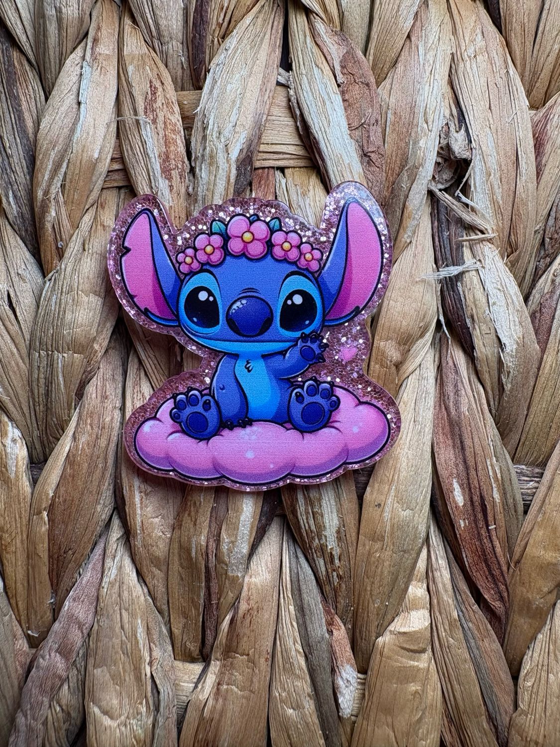 Blue guy Flower Headband Acrylic Flatback