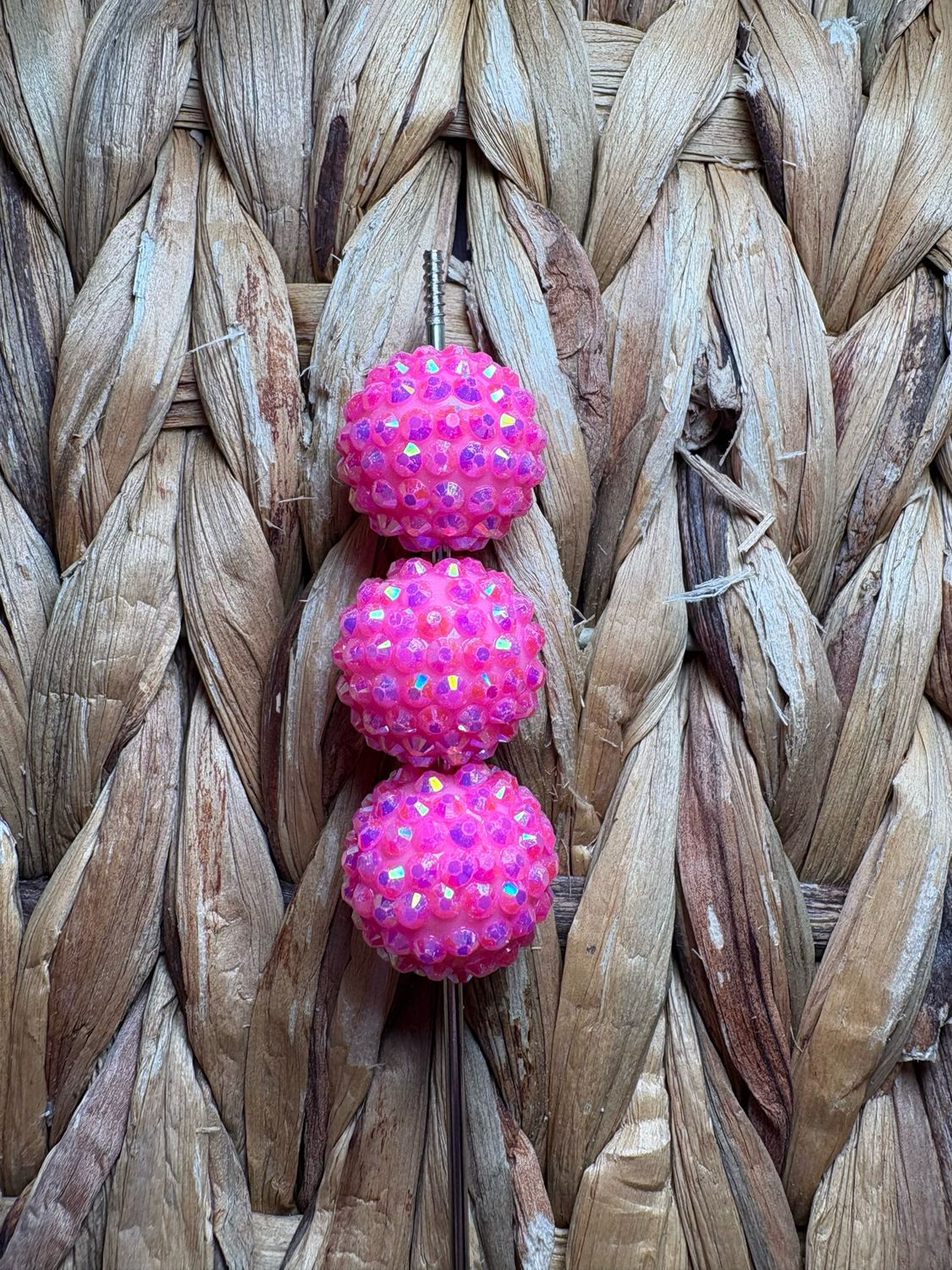 20mm Barbie Pink Rhinestone Bead