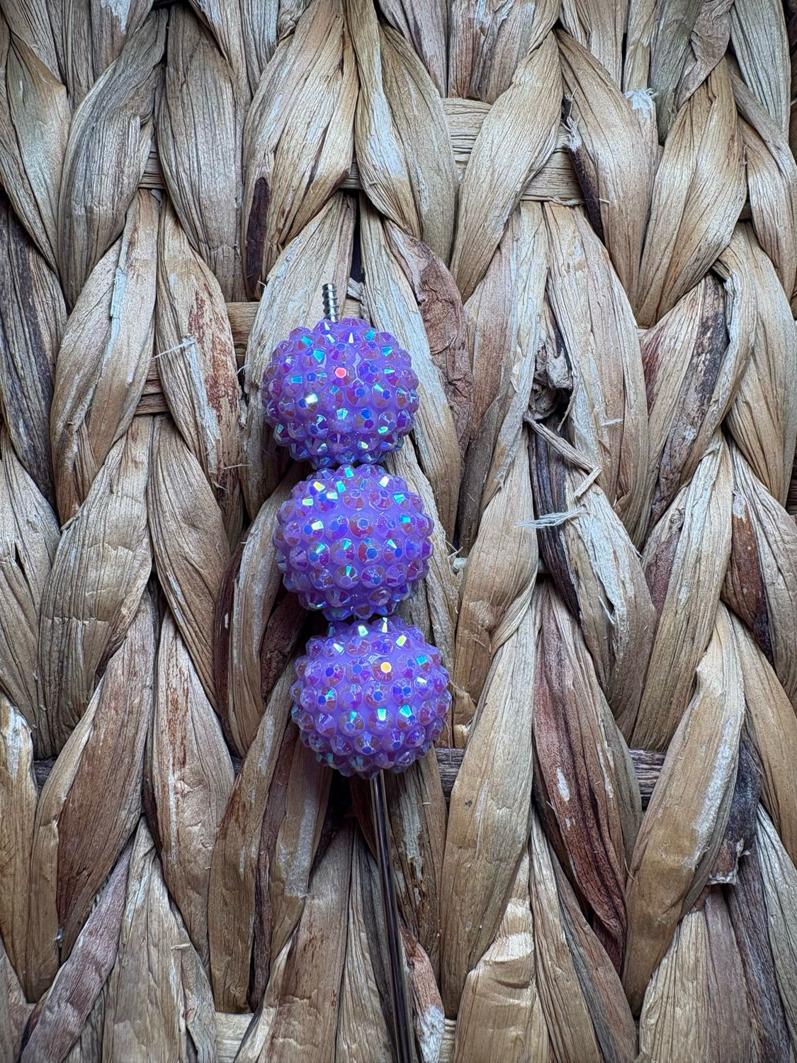 20mm Purple Rhinestone Bead
