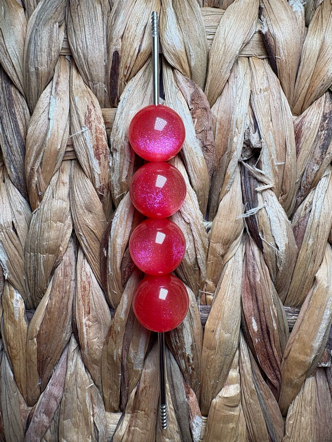 15mm Red UV Galaxy Bead