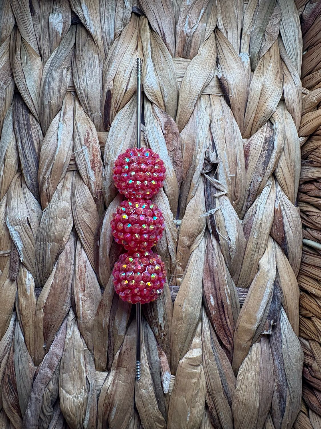20mm Red Rhinestone Bead