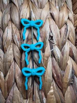 Blue Glitter Bow Focal