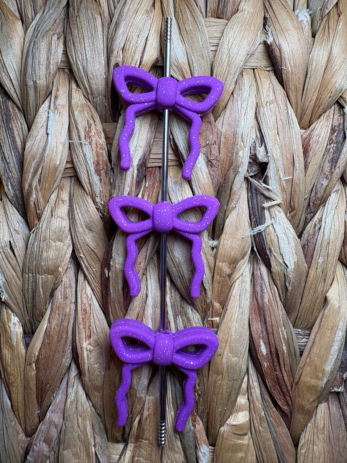 Purple Glitter Bow Focal