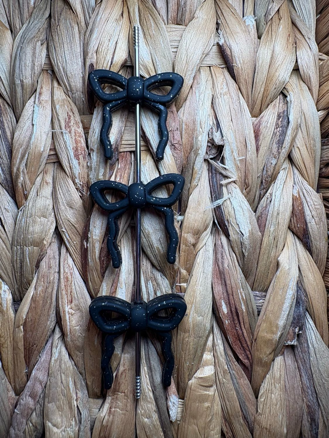 Black Glitter Bow Focal