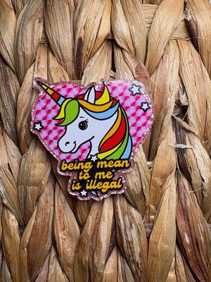 Being Mean Unicorn Acrylic Flatback