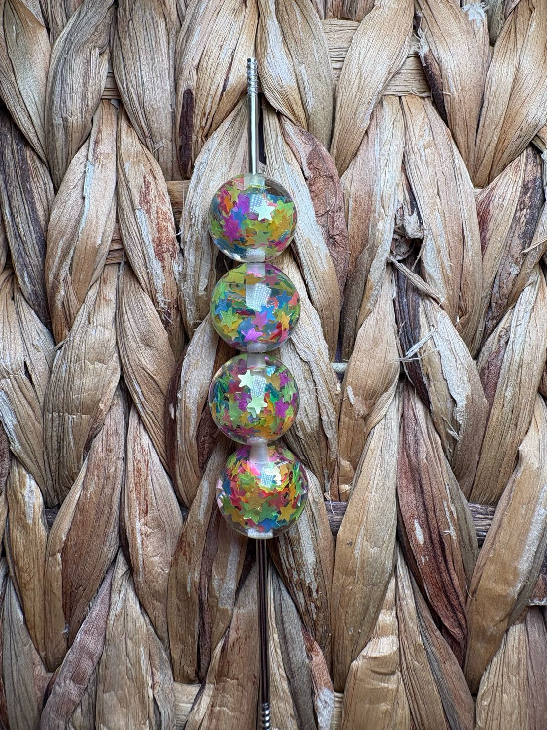 Rainbow Stars Confetti 15mm Bead