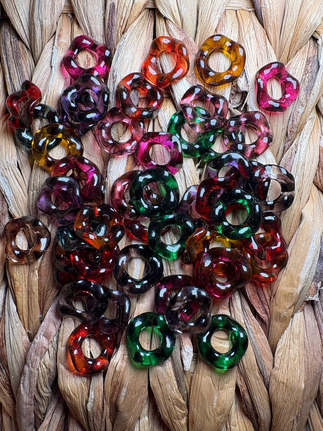 Clear Animal Print Wavy Spacers- 50pc