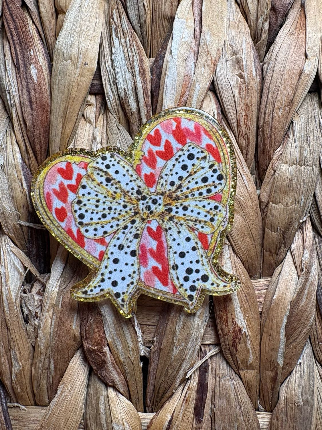 Heart Bow Acrylic Flatback