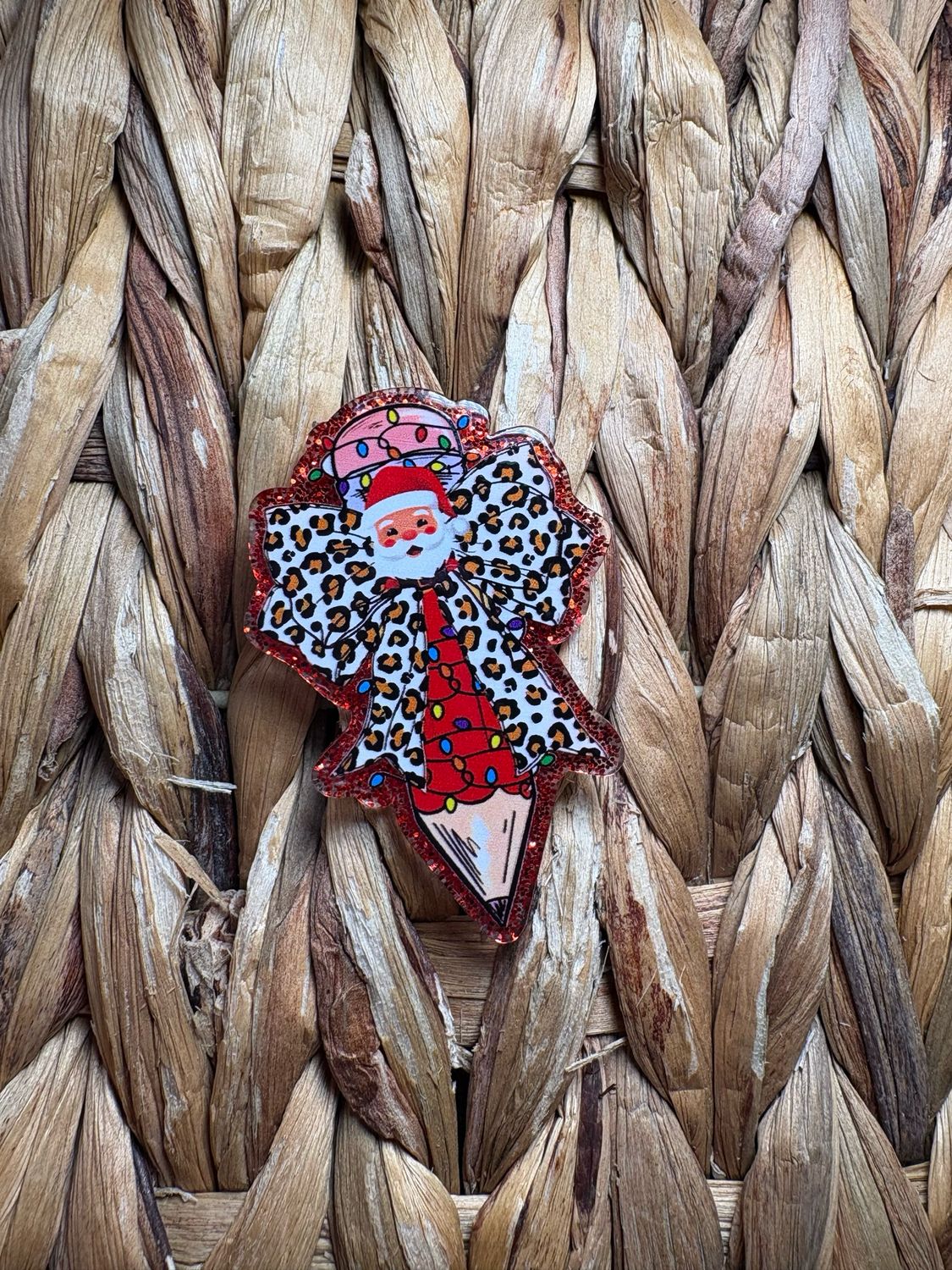 Santa Pencil Acrylic Flatback