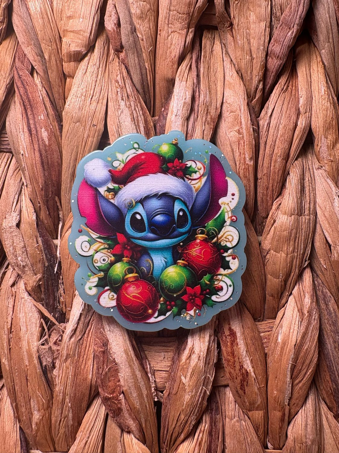 Blue Alien Christmas Acrylic Flatback