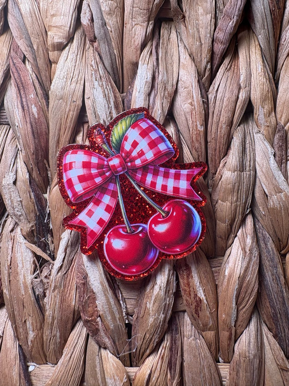 Cherry Bow Acrylic Flatback