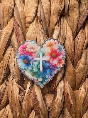 Cross Heart Acrylic Flatback