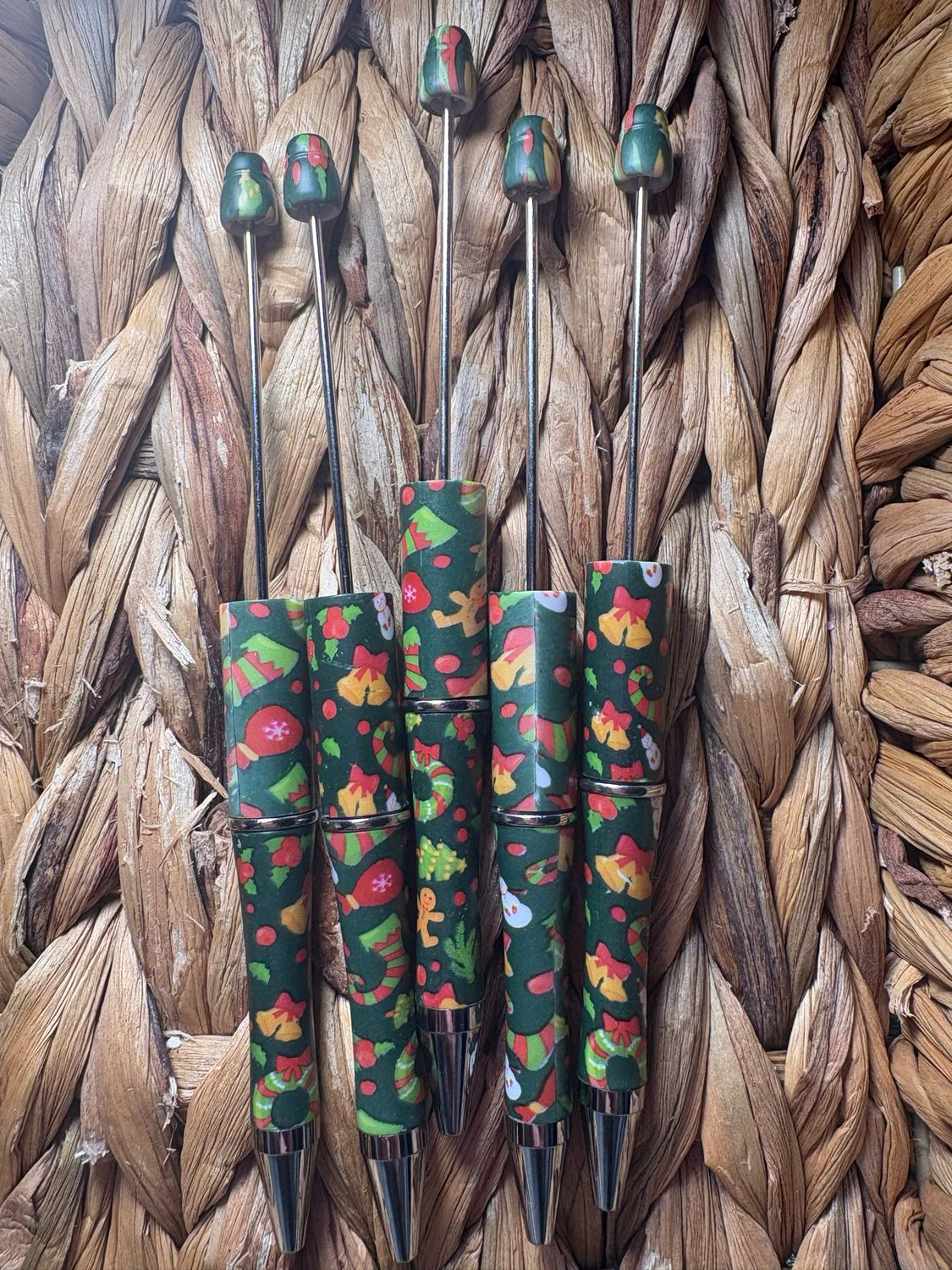 Green Bell Printed Pens- 5pc