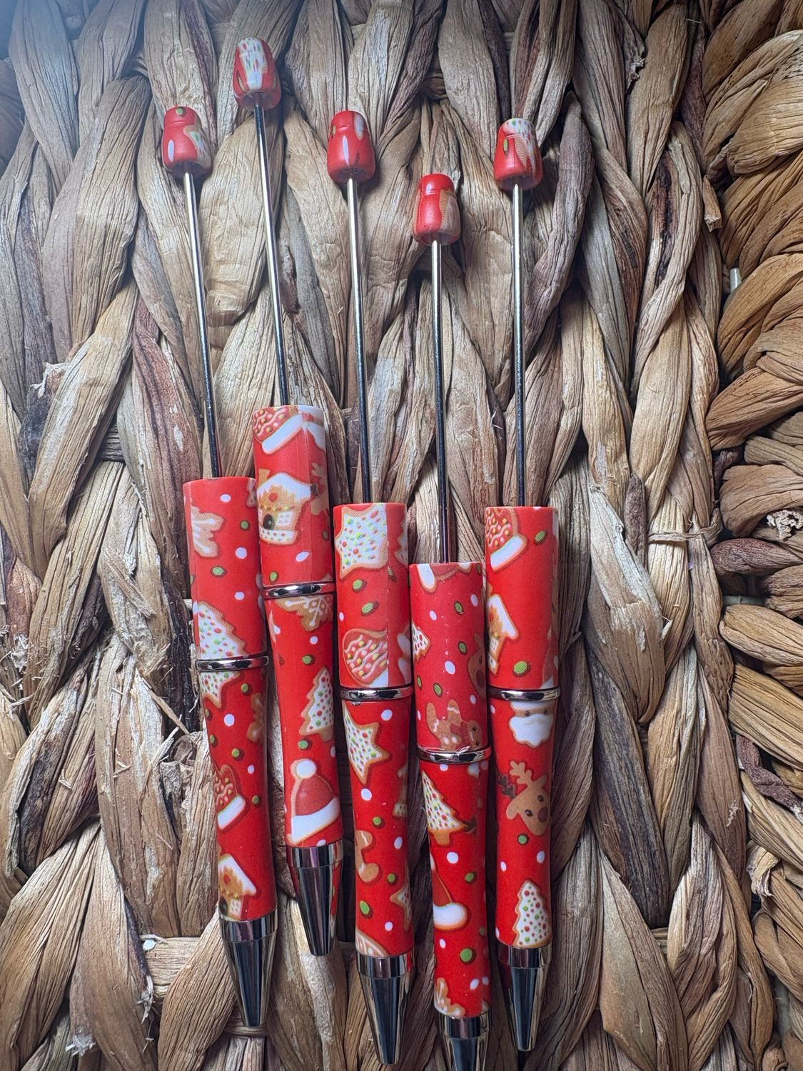 Red Sugar Cookie Printed Pens- 5pc