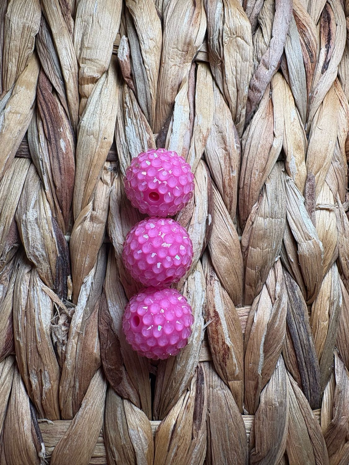 20mm Dark Pink Jelly Rhinestone Beads