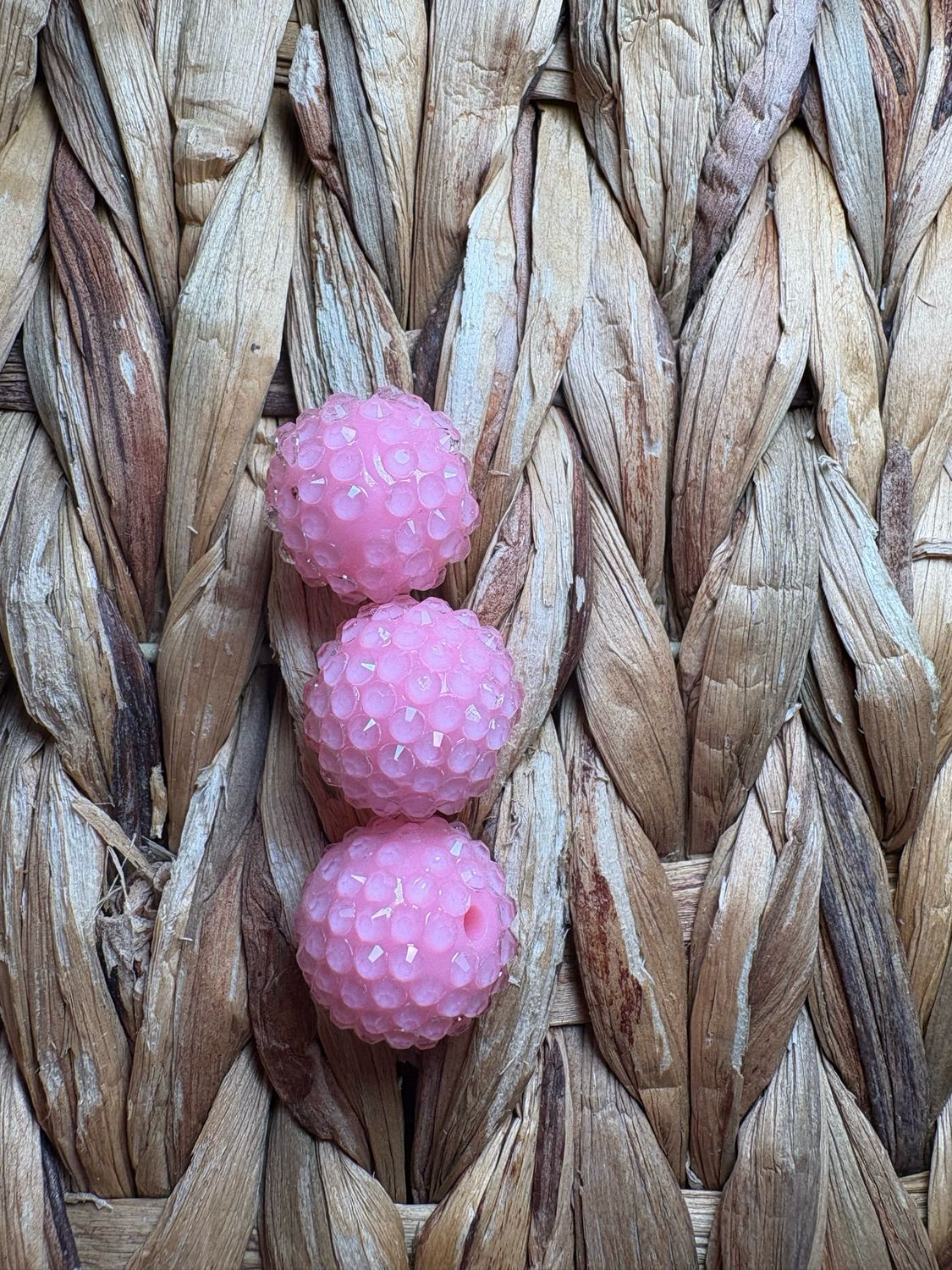 20mm Bubble Gum Pink Jelly Rhinestone Beads