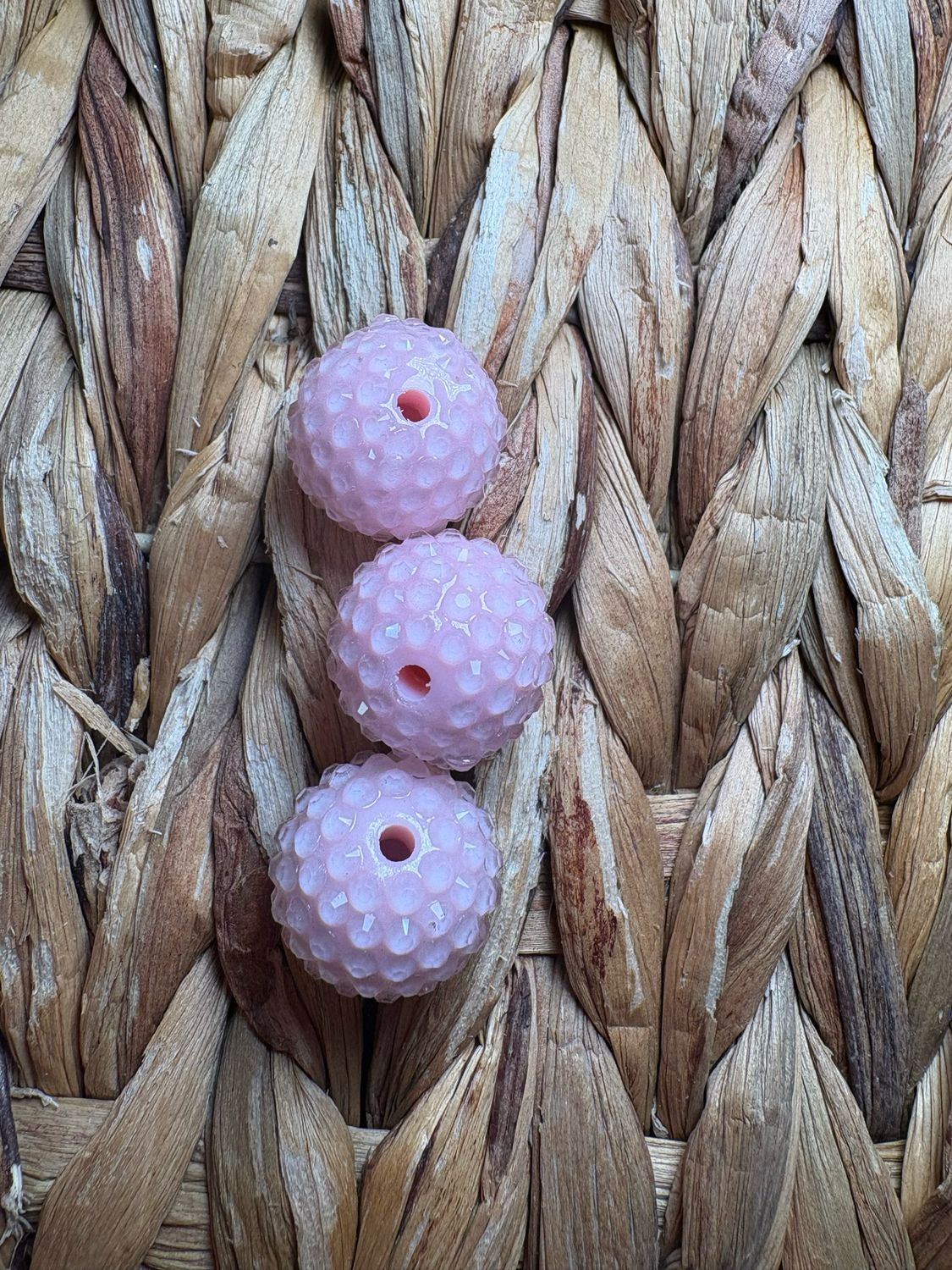 20mm Baby Pink Jelly Rhinestone Beads