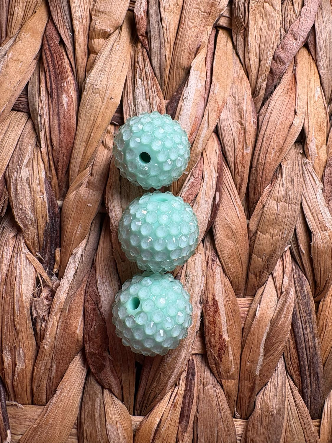 20mm Mint Green Jelly Rhinestone Beads