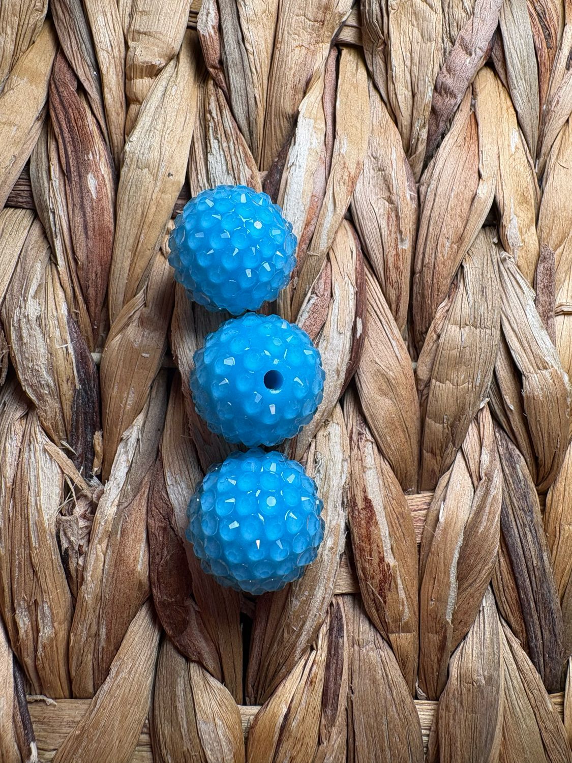 20mm Ocean Blue Jelly Rhinestone Beads