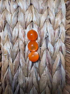 20mm Clear Orange Cateye Beads