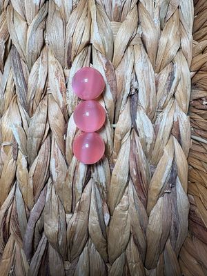 20mm Clear Light Pink Cateye Beads