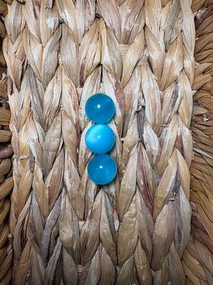 20mm Clear Ocean Blue Cateye Beads