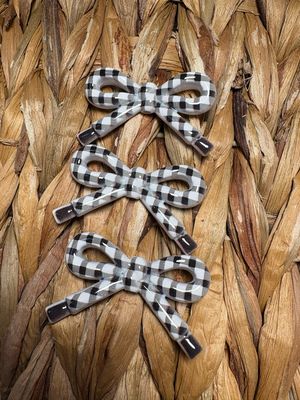 Black Plaid Bow Acrylic Bead