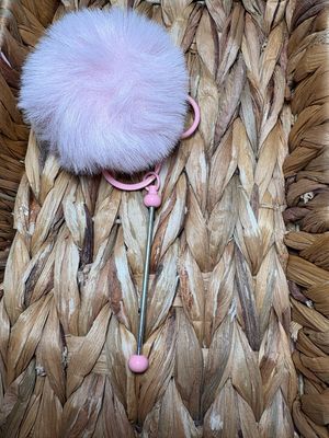 Light Pink Pom Pom Keychain Beadable