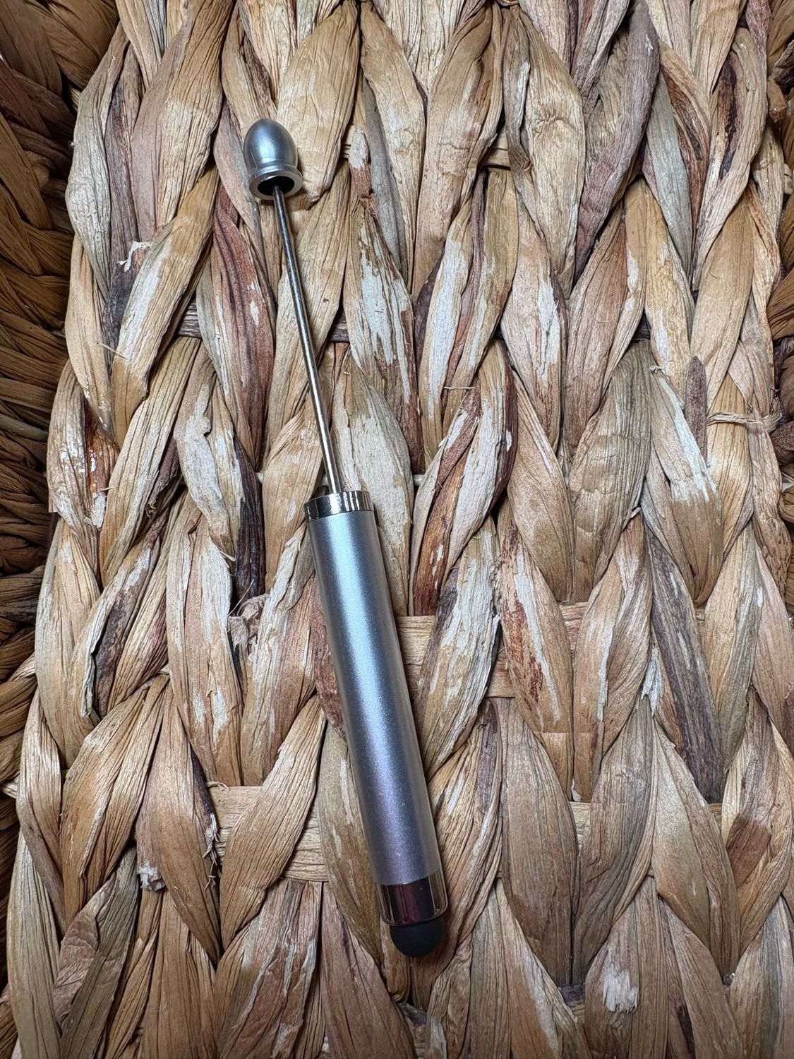 Silver 2-1 Beadable Stylus Pen 