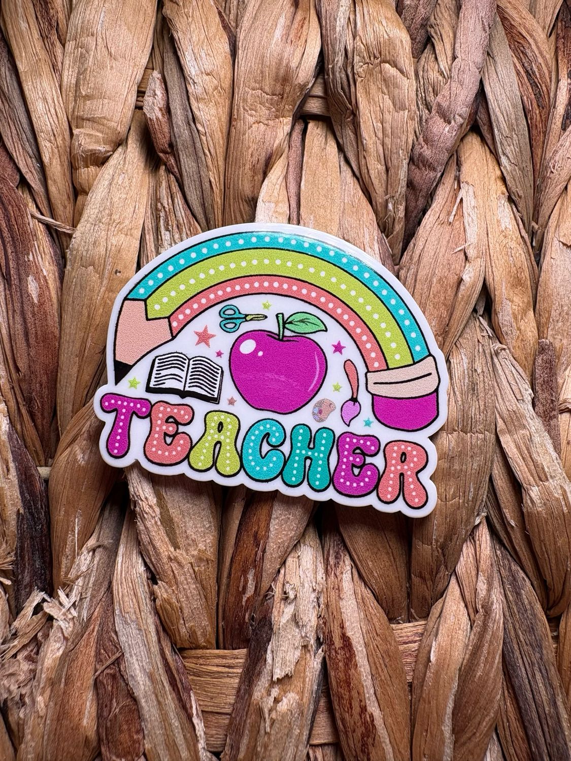 Teacher Rainbow Acrylic Flatback