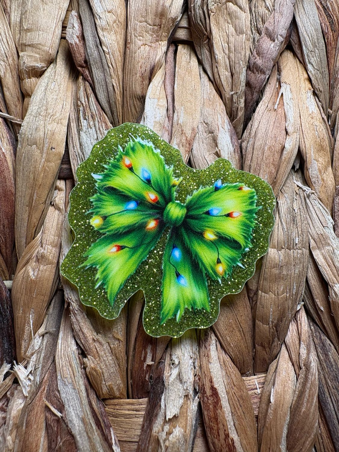 Grinch Bow Acrylic Flatback