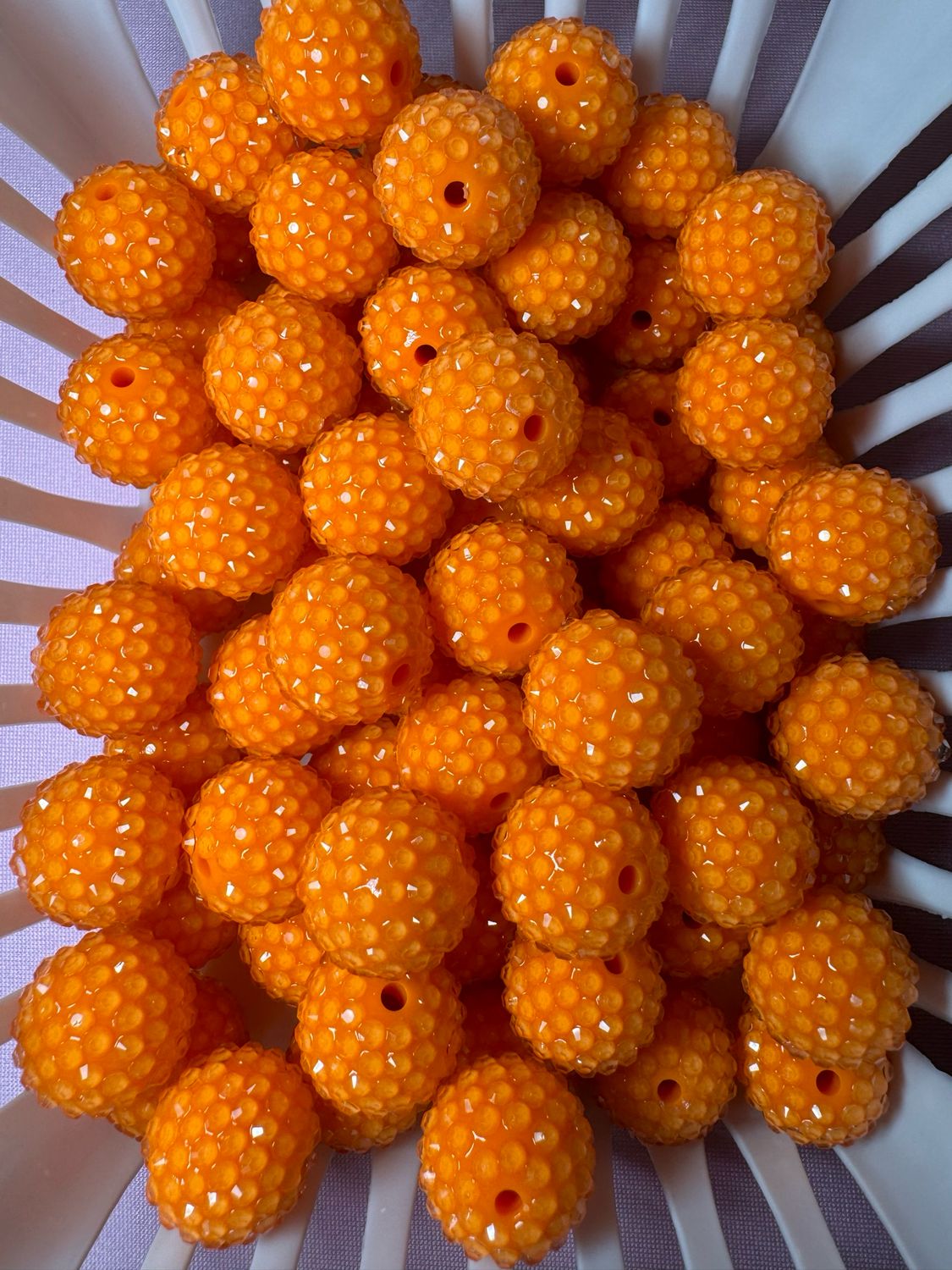 20mm Neon Orange Jelly Rhinestone Beads B302