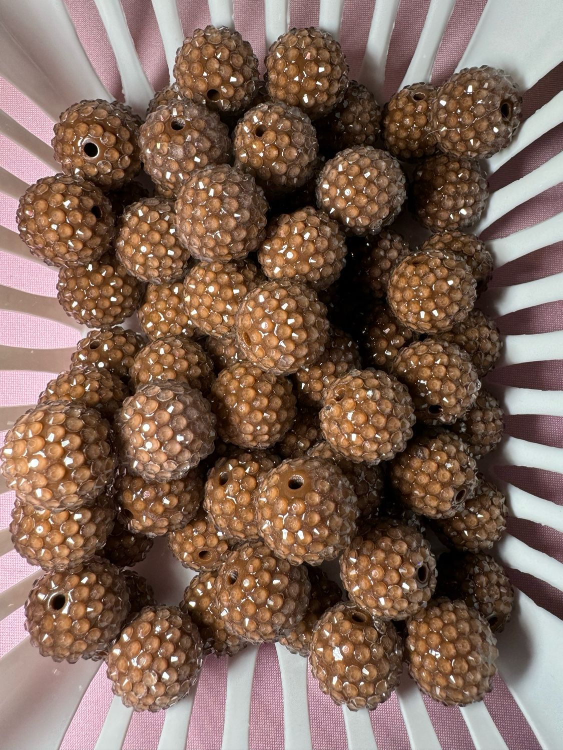 20mm Brown Jelly Rhinestone Beads B304